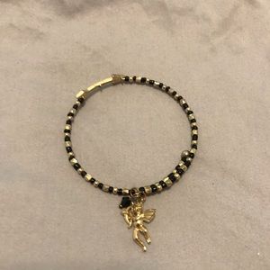 Cute black/gold bead bangle with Cupid and arrow!